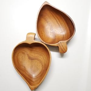 Vtg Monkey Pod Wood Playing Hearts Tray